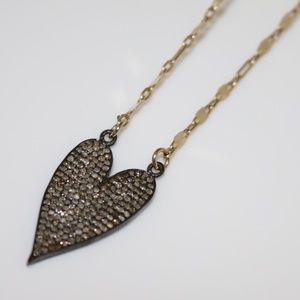 Diamond heart necklace with gold chain
